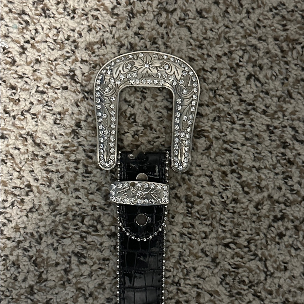 Black and Silver Rhinestone Belt - Picture 2 of 3